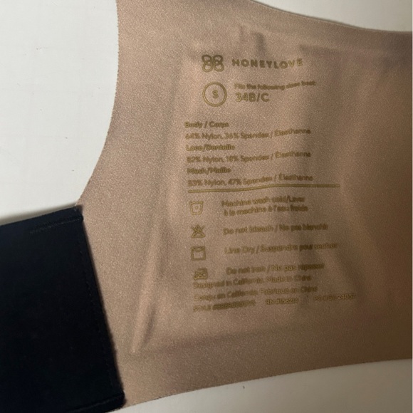 Honeylove women’s Black Wireless Bra size S 34 B/C - Picture 5 of 6